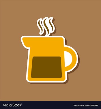 Paper sticker on stylish background coffee maker vector image