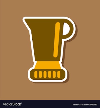 Paper sticker on stylish background coffee maker vector image