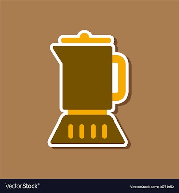Paper sticker on stylish background coffee maker vector image