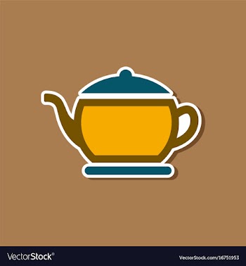 Paper sticker on stylish background coffee maker vector image