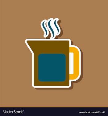 Paper sticker on stylish background coffee maker vector image
