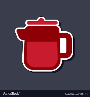 Paper sticker on stylish background coffee maker vector image