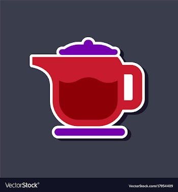 Paper sticker on stylish background coffee maker vector image