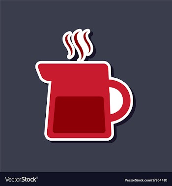 Paper sticker on stylish background coffee maker vector image