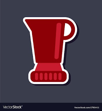 Paper sticker on stylish background coffee maker vector image