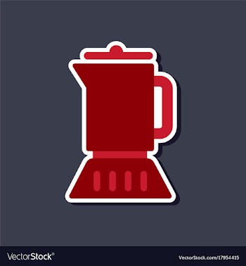 Paper sticker on stylish background coffee maker vector image