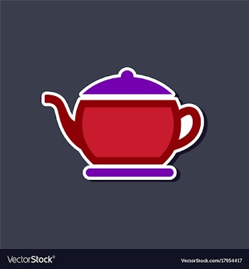 Paper sticker on stylish background coffee maker vector image