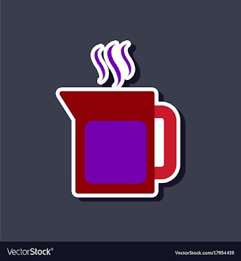 Paper sticker on stylish background coffee maker vector image