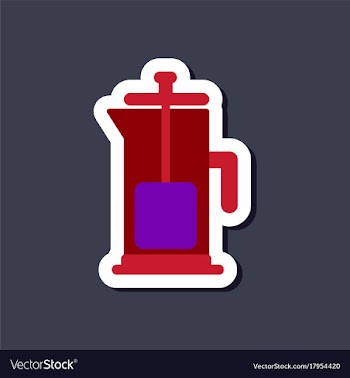 Paper sticker on stylish background coffee maker vector image