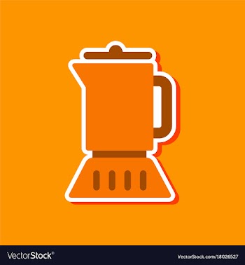 Paper sticker on stylish background coffee maker vector image