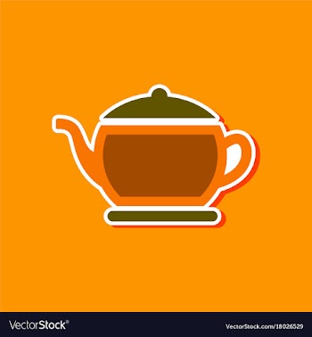 Paper sticker on stylish background coffee maker vector image