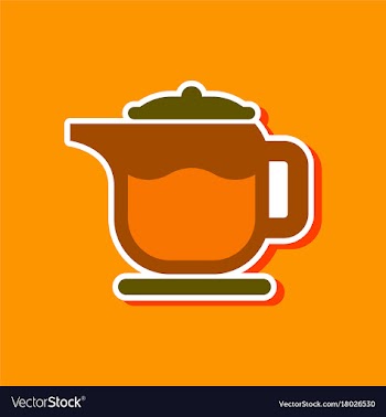 Paper sticker on stylish background coffee maker vector image