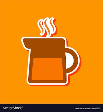 Paper sticker on stylish background coffee maker vector image
