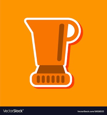 Paper sticker on stylish background coffee maker vector image