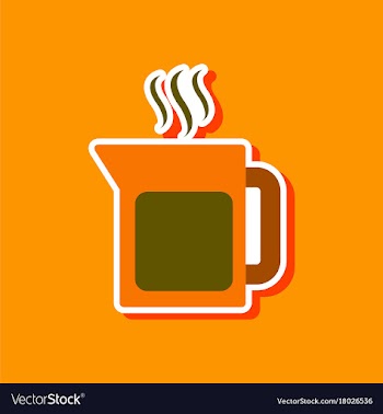 Paper sticker on stylish background coffee maker vector image