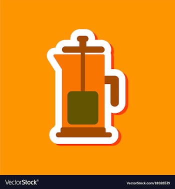 Paper sticker on stylish background coffee maker vector image