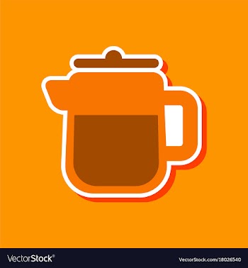 Paper sticker on stylish background coffee maker vector image