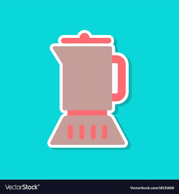 Paper sticker on stylish background coffee maker vector image
