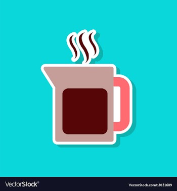 Paper sticker on stylish background coffee maker vector image