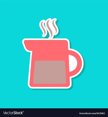Paper sticker on stylish background coffee maker vector image