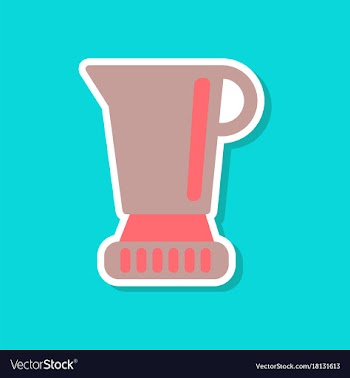 Paper sticker on stylish background coffee maker vector image