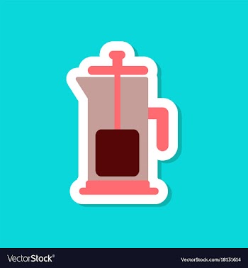 Paper sticker on stylish background coffee maker vector image