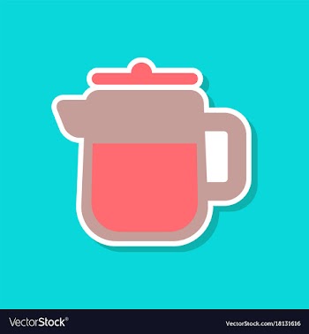 Paper sticker on stylish background coffee maker vector image