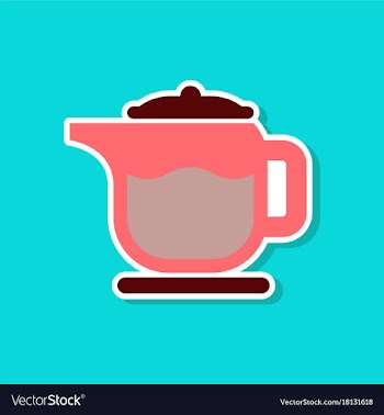 Paper sticker on stylish background coffee maker vector image