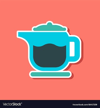 Paper sticker on stylish background coffee maker vector image