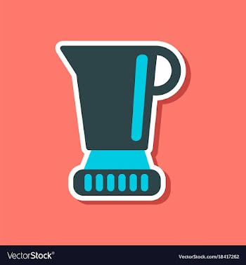 Paper sticker on stylish background coffee maker vector image