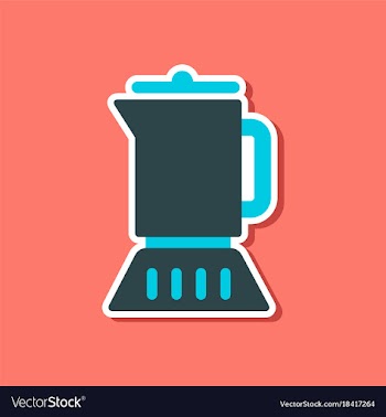 Paper sticker on stylish background coffee maker vector image