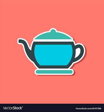 Paper sticker on stylish background coffee maker vector image