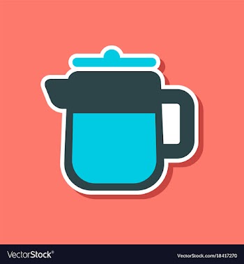 Paper sticker on stylish background coffee maker vector image