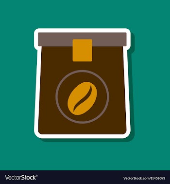 Paper sticker on stylish background coffee package vector image