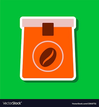 Paper sticker on stylish background coffee package vector image