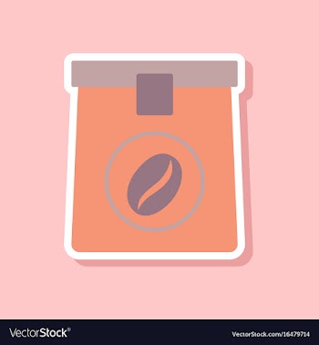 Paper sticker on stylish background coffee package vector image