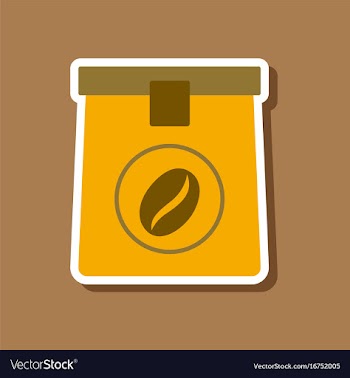 Paper sticker on stylish background coffee package vector image