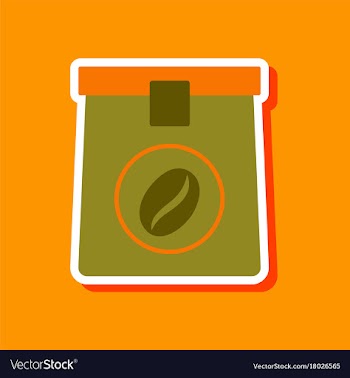 Paper sticker on stylish background coffee package vector image