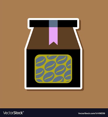 Paper sticker on stylish background coffee paper vector image