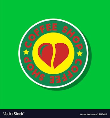 Paper sticker on stylish background coffee shop vector image