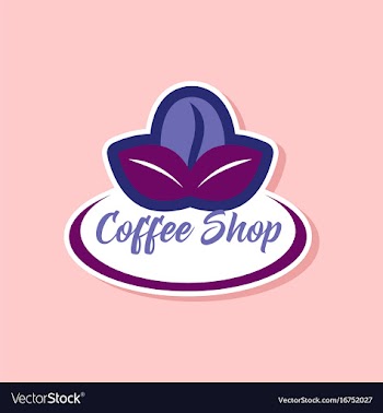 Paper sticker on stylish background coffee shop vector image