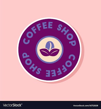 Paper sticker on stylish background coffee shop vector image