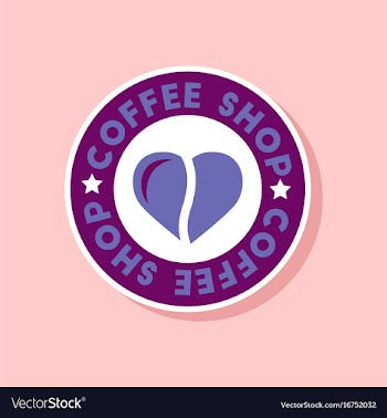 Paper sticker on stylish background coffee shop vector image