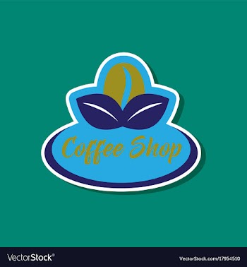 Paper sticker on stylish background coffee shop vector image