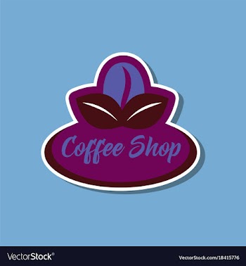 Paper sticker on stylish background coffee shop vector image