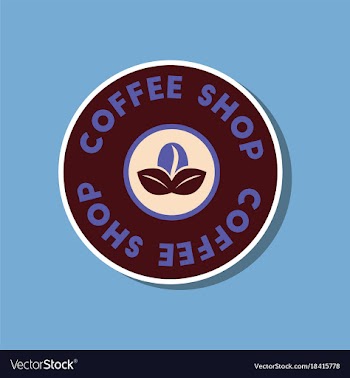Paper sticker on stylish background coffee shop vector image