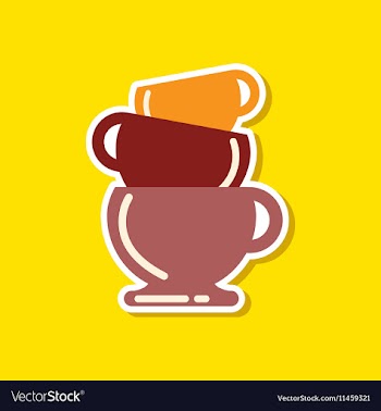 Paper sticker on stylish background coffee three vector image