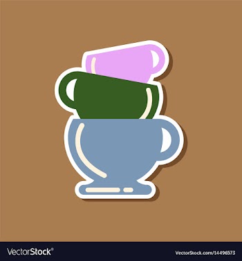 Paper sticker on stylish background coffee three vector image