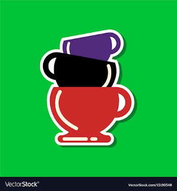 Paper sticker on stylish background coffee three vector image