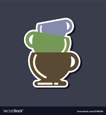 Paper sticker on stylish background coffee three vector image